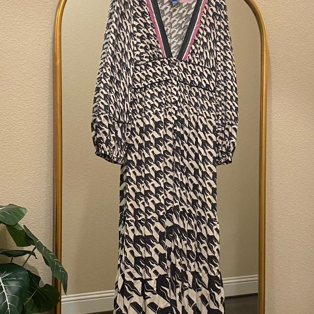 FARM Rio Long Sleeve Printed Maxi Dress Size L - Picture 4 of 12